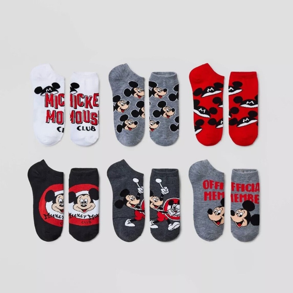 Disney Mickey Mouse 100 Years 6-pack of No Show Socks - Picture 2 of 10